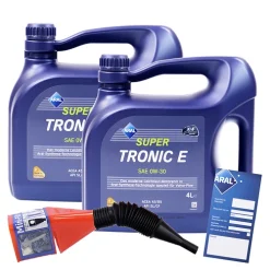 ARAL 8 L SuperTronic E 0W-30 + Ölw.-Anhänger + Trichter 154FEE
