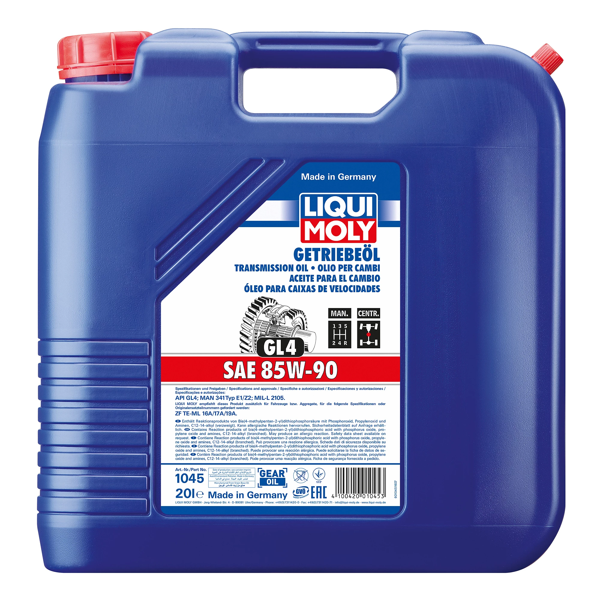 LIQUI MOLY 20 L Getriebeöl (GL4) SAE 85W-90 1045 1 LIQUI MOLY 20 L Getriebeöl (GL4) SAE 85W-90 1045