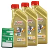 CASTROL 3x 1 L EDGE 0W-20 LL IV + Ölwechsel-Anhänger 15B1B2