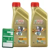 CASTROL 2x 1 L EDGE FLUID TITANIUM 5W-40 + Ölwechsel-Anhänger 1535FA