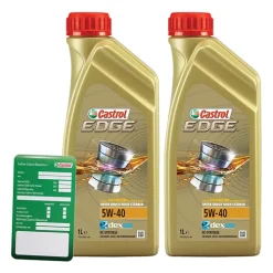 CASTROL 2x 1 L EDGE FLUID TITANIUM 5W-40 + Ölwechsel-Anhänger 1535FA