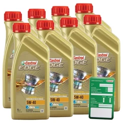 CASTROL 8x 1 L EDGE FLUID TITANIUM 5W-40 + Ölwechsel-Anhänger 1535FA