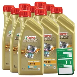 CASTROL 9x 1 L EDGE FLUID TITANIUM 5W-40 + Ölwechsel-Anhänger 1535FA