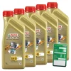 CASTROL 5x 1 L EDGE FLUID TITANIUM 5W-30 C1 + Ölwechsel-Anhänger 15B942