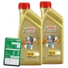CASTROL 2x 1 L EDGE FLUID TITANIUM 5W-30 LL + Ölwechsel-Anhänger 15665F