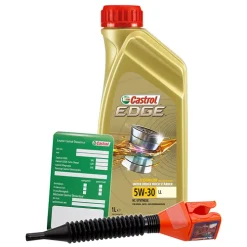CASTROL 1 L EDGE FLUID TITANIUM 5W-30 LL + Ölwechsel-Anhänger + Trichter 15665F