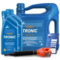 ARAL 6 L HighTronic 5W-40 + Ölwechsel-Anhänger + Einfülltrichter 154FE7
