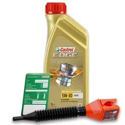 CASTROL 1 L EDGE FLUID TITANIUM 5W-30 A5/B5 + Ölw.-Anhänger + Trichter 15BAE7