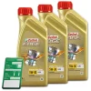 CASTROL 3x 1 L EDGE FLUID TITANIUM 5W-30 A5/B5 + Ölwechsel-Anhänger 15BAE7