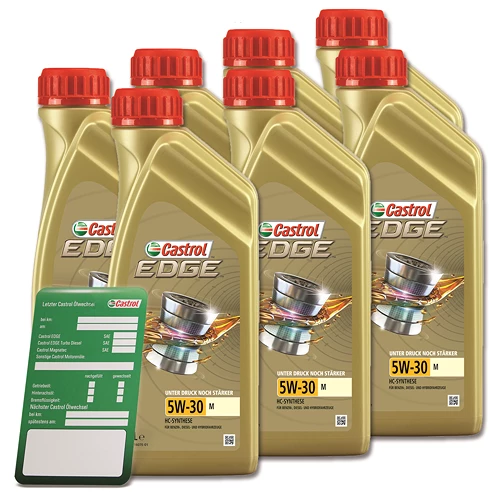 CASTROL 7x 1 L EDGE FLUID TITANIUM 5W-30 M + Ölwechsel-Anhänger 15BF68 1 CASTROL 7x 1 L EDGE FLUID TITANIUM 5W-30 M + Ölwechsel-Anhänger 15BF68