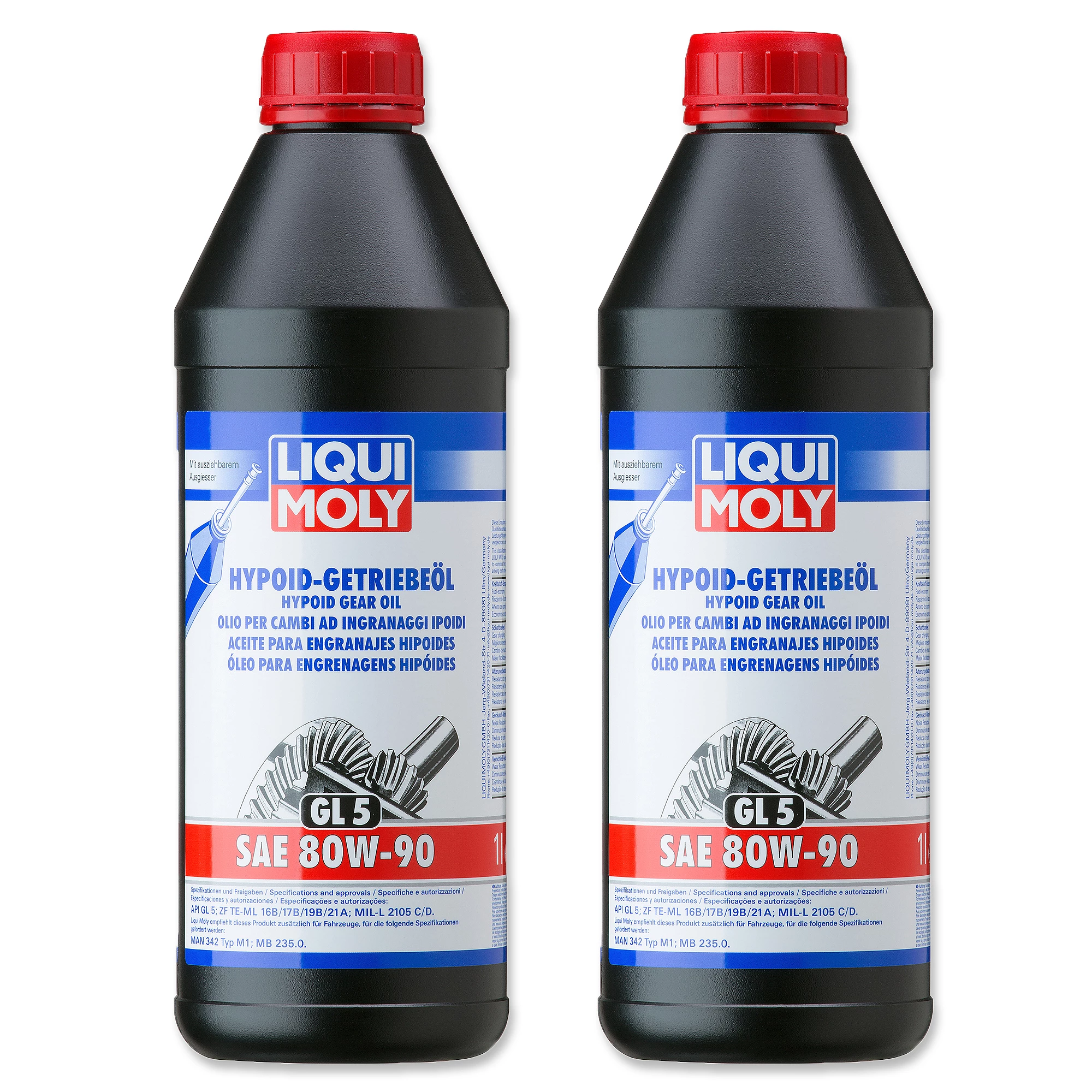 LIQUI MOLY 2x 1 L Hypoid-Getriebeöl (GL5) SAE 80W-90 4406 1 LIQUI MOLY 2x 1 L Hypoid-Getriebeöl (GL5) SAE 80W-90 4406
