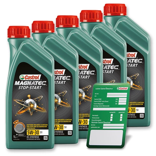 CASTROL 5x 1 L Magnatec Stop-Start 5W-30 S1 + Ölwechsel-Anhänger 15C2BA 1 CASTROL 5x 1 L Magnatec Stop-Start 5W-30 S1 + Ölwechsel-Anhänger 15C2BA