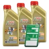CASTROL 3x 1 L EDGE 0W-40 R + Ölwechsel-Anhänger 15D33B