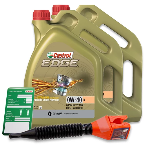 CASTROL 10 L EDGE 0W-40 R + Ölwechsel-Anhänger + Einfülltrichter 15D33C 1 CASTROL 10 L EDGE 0W-40 R + Ölwechsel-Anhänger + Einfülltrichter 15D33C
