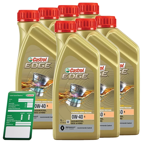 CASTROL 7x 1 L EDGE 0W-40 R + Ölwechsel-Anhänger 15D33B 1 CASTROL 7x 1 L EDGE 0W-40 R + Ölwechsel-Anhänger 15D33B