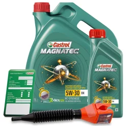 CASTROL 6 L Magnatec 5W-30 + Ölwechsel-Anhänger + Einfülltrichter 15C323