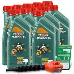CASTROL 11x 1 L Magnatec 5W-40 C3 + Ölwechsel-Anhänger + Einfülltrichter 15C9C7