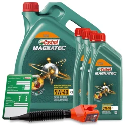 CASTROL 8 L Magnatec 5W-40 C3 + Ölwechsel-Anhänger + Einfülltrichter 15C9CB