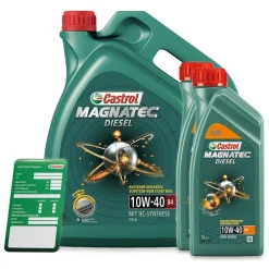 CASTROL 7 L Magnatec Diesel 10W-40 B4 + Ölwechsel-Anhänger 15CA2C