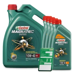 CASTROL 9 L Magnatec Diesel 10W-40 B4 + Ölwechsel-Anhänger 15CA2C