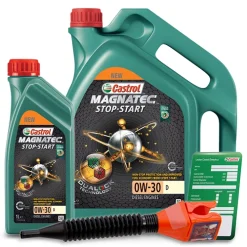 CASTROL 6 L Magnatec Stop-Start 0W-30 D + Castrol Ölwechsel-Anhänger + Ei 15D609