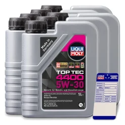 LIQUI MOLY 7x 1 L Top Tec 4400 5W-30 + Ölwechsel-Anhänger 3750