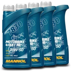 MANNOL 4x 1 L 7830 Motorbike 4-Takt HD API SL MN7830-1