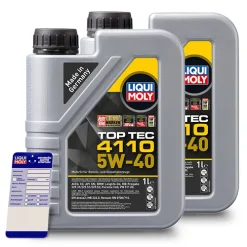 LIQUI MOLY 2x 1 L Top Tec 4110 5W-40 + Ölwechsel-Anhänger 21478