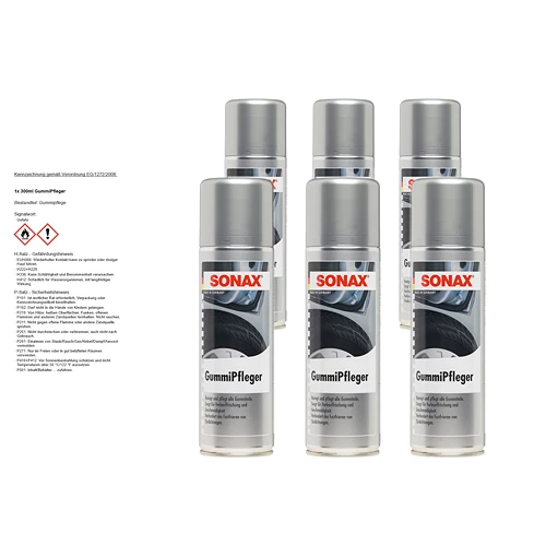 SONAX 6x 300ml GummiPfleger 03402000 1 SONAX 6x 300ml GummiPfleger 03402000