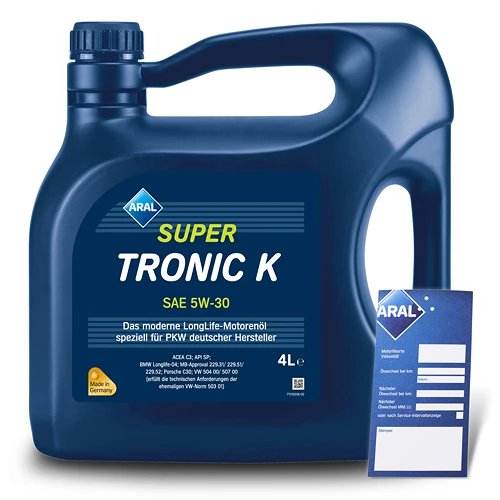 ARAL 4 L SuperTronic K 5W-30 + Ölwechsel-Anhänger 15DBCD 1 ARAL 4 L SuperTronic K 5W-30 + Ölwechsel-Anhänger 15DBCD