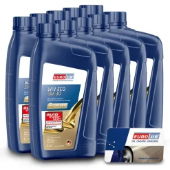 EUROLUB 10x 1 L WIV ECO SAE 5W/30 + Ölwechsel-Anhänger 211001