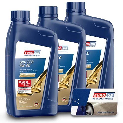 EUROLUB 3x 1 L WIV ECO SAE 5W/30 + Ölwechsel-Anhänger 211001 1 EUROLUB 3x 1 L WIV ECO SAE 5W/30 + Ölwechsel-Anhänger 211001