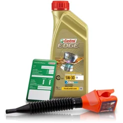CASTROL 1 L EDGE FLUID TITANIUM 5W-30 C3 + Ölw.-Anhänger+ Einfülltrichter 15530C