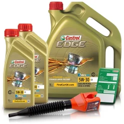CASTROL 7 L EDGE FLUID TITANIUM 5W-30 C3 + Ölw.-Anhänger+ Einfülltrichter 1552FD