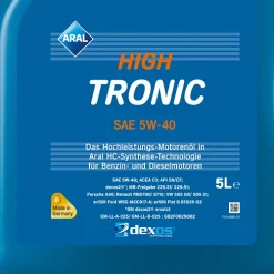 ARAL 5 L HighTronic 5W-40 1529F9 -Chemie Geschäft 3104461