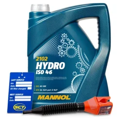 MANNOL 5 L Hydro ISO 46 Hydrauliköl + Ölwechsel-Anhänger + Einfülltricht MN2102-5