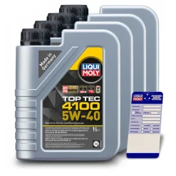 LIQUI MOLY 4x 1 L Top Tec 4100 5W-40 + Ölwechsel-Anhänger 3700