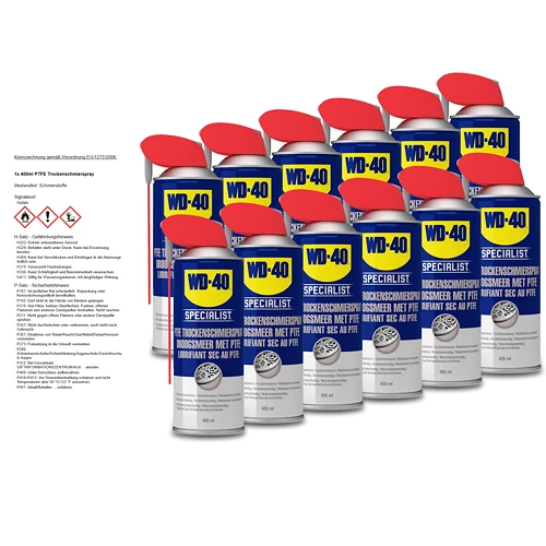 WD-40 12x 400ml PTFE Trockenschmierspray 49394/25NBA 1 WD-40 12x 400ml PTFE Trockenschmierspray 49394/25NBA