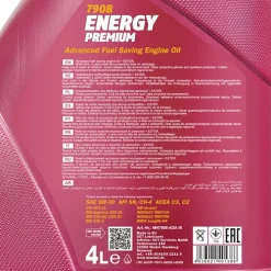 MANNOL 8 L Energy Premium 5W-30 API SN/CH-4 MN7908-4 -Chemie Geschäft 3452832