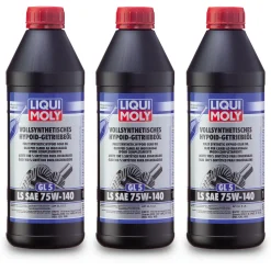 LIQUI MOLY 3x 1 L Vollsynthetisches Hypoid-Getriebeöl (GL5) LS SAE 75W-140 4421