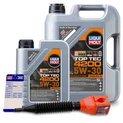 LIQUI MOLY 6 L Top Tec 4200 5W-30 + Ölw.-Anhänger + Trichter 10802809