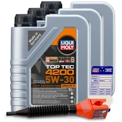 LIQUI MOLY 3x 1 L Top Tec 4200 5W-30+ Ölw.-Anhänger+ Trichter 10802787