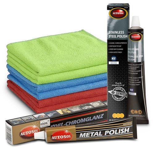 AUTOSOL 75 Ml Edel Chromglanz+75 Ml Edelstahl Politur+ 6x Mikrofasertuch 40572347 2 AUTOSOL 75 Ml Edel Chromglanz+75 Ml Edelstahl Politur+ 6x Mikrofasertuch 40572347 – Bild 2