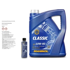 MANNOL 5 L CLASSIC 10W-40 Motoröl + 250 Ml Oil Leak Stop MN7501-5