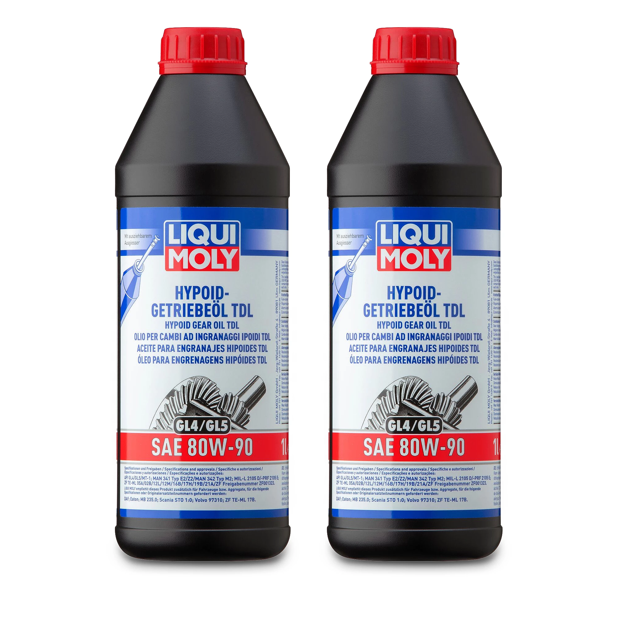 LIQUI MOLY 2x 1 L Hypoid-Getriebeöl (GL4/5) TDL SAE 80W-90 20645 1 LIQUI MOLY 2x 1 L Hypoid-Getriebeöl (GL4/5) TDL SAE 80W-90 20645