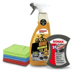 SONAX 750ml BIKE Reiniger+Multischwamm+6-er Pack Microfasertuch 40 X 30 08524000