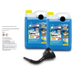 SONAX 2x 5 L AntiFrost+KlarSicht Konzentrat Scheibenfrostschutz+Trichte 03325050