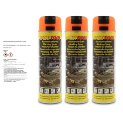 Dupli-Color DUPLI COLOR 3x 500 Ml Markierungsspray - Forst - Baumarkierer - Neonorange 277078