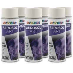 Dupli-Color DUPLI COLOR 6x 400ml Aerosol Art RAL 9001 Cremeweiss Glänzend 722677