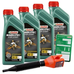 CASTROL 4x 1 L Magnatec Stop-Start 5W-30 C2+ Ölw.-Anhänger 1599DA